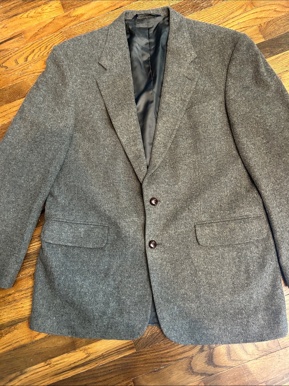 Lands End Men's Classic Wool Blazer - Dark Gray